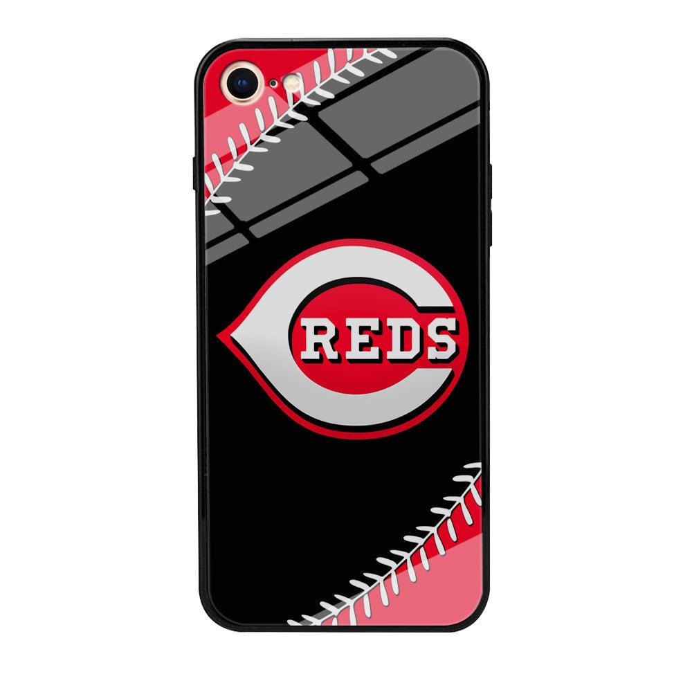 Baseball Cincinnati Reds MLB 002 iPhone 8 Case-Tempered Glass Case-Xtracase