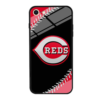 Baseball Cincinnati Reds MLB 002 iPhone 8 Case-Tempered Glass Case-Xtracase