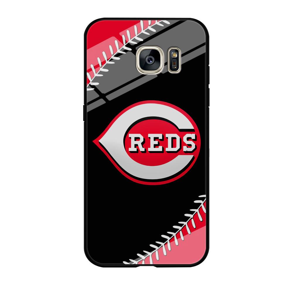 Baseball Cincinnati Reds MLB 002 Samsung Galaxy S7 Edge Case-Tempered Glass Case-Xtracase