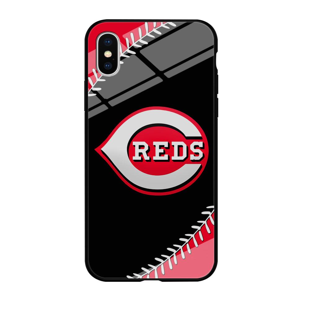 Baseball Cincinnati Reds MLB 002 iPhone Xs Max Case-Tempered Glass Case-Xtracase