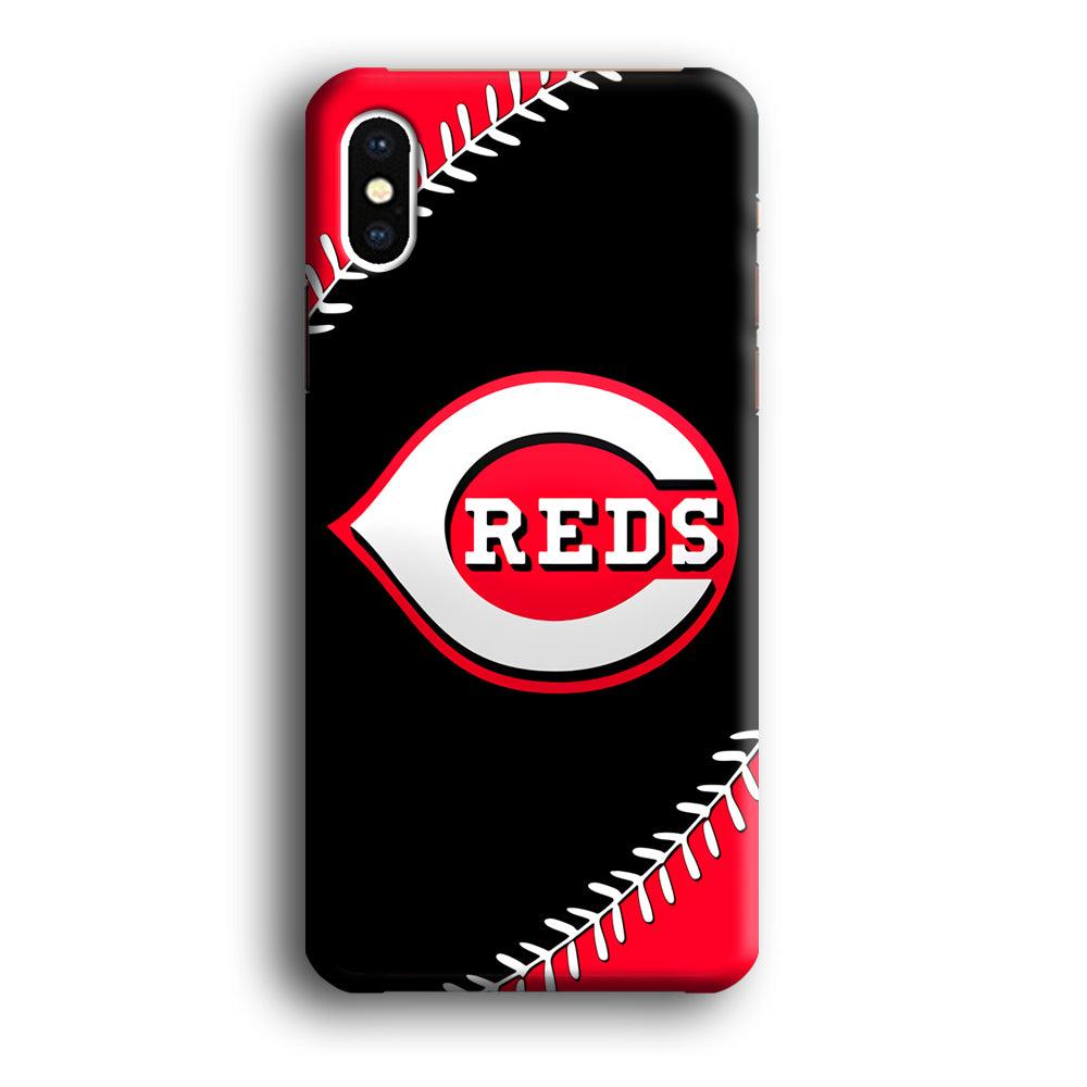 Baseball Cincinnati Reds MLB 002 iPhone X Case-Plastic / Full Wrap (3D Case)-Xtracase