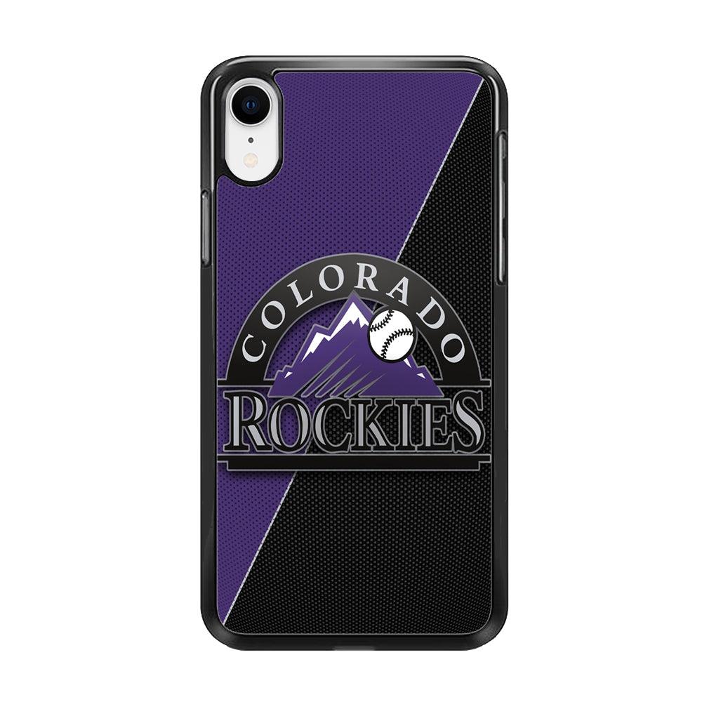 Baseball Colorado Rockies MLB 001 iPhone XR Case-Rubber / Black (2D Case)-Xtracase