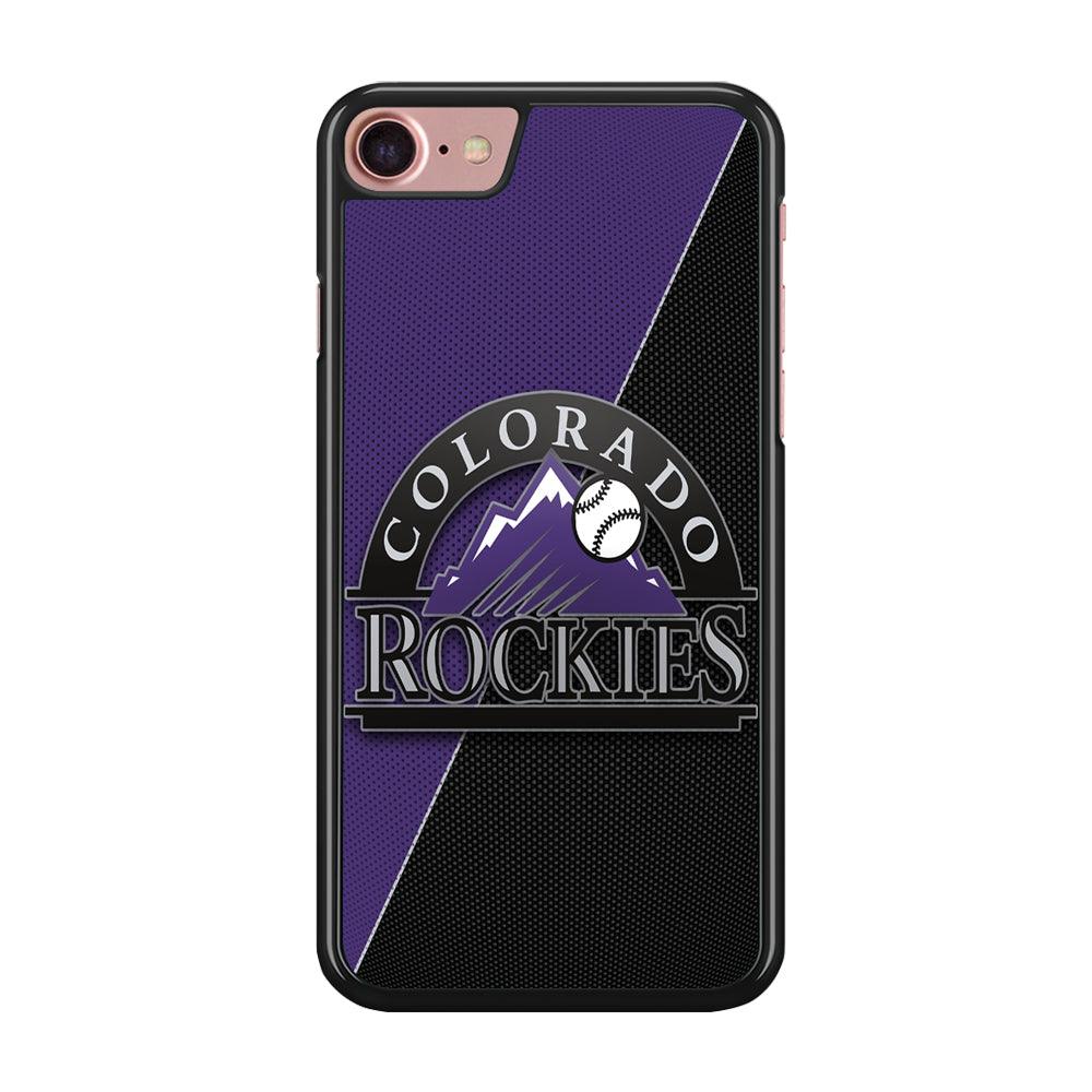 Baseball Colorado Rockies MLB 001 iPhone SE 2020 Case-Rubber / Black (2D Case)-Xtracase