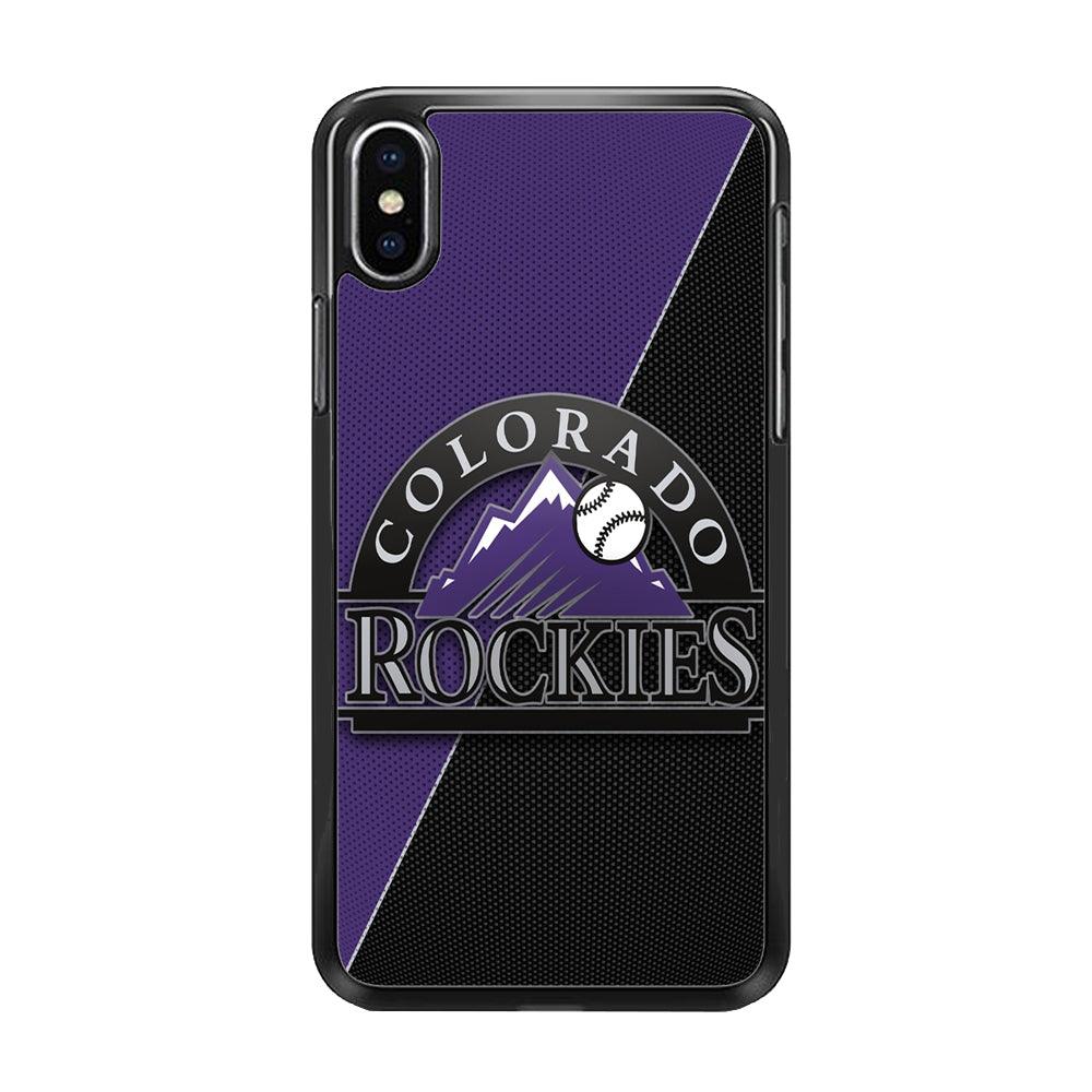 Baseball Colorado Rockies MLB 001 iPhone Xs Max Case-Rubber / Black (2D Case)-Xtracase