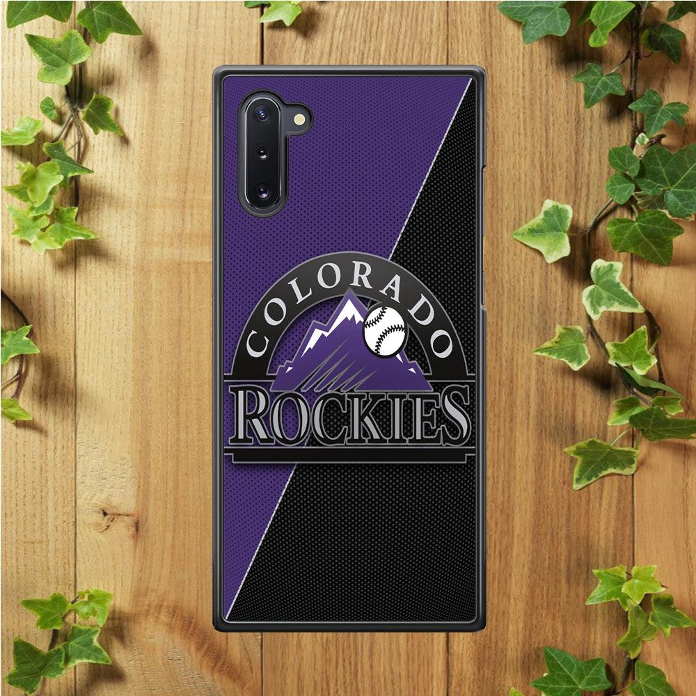 Baseball Colorado Rockies MLB 001 Samsung Galaxy Note 10 Case-Rubber / White (2D Case)-Xtracase