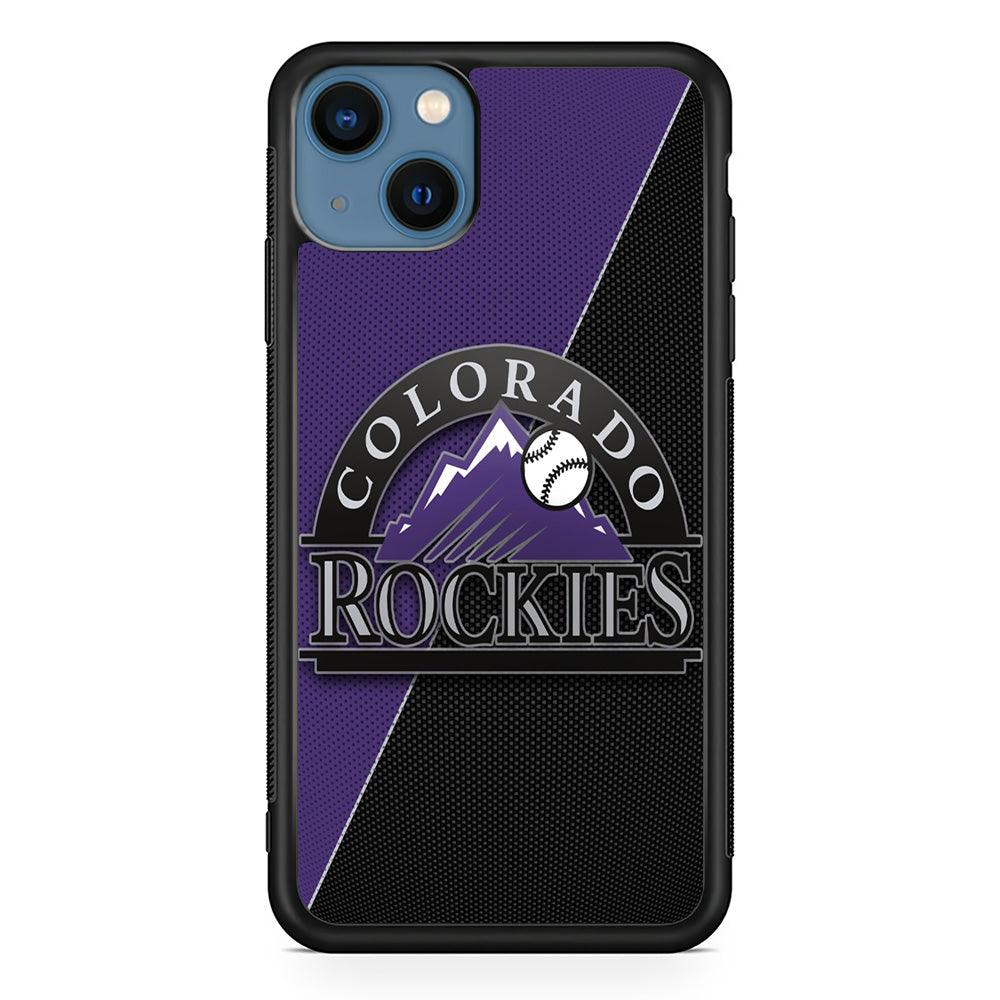 Baseball Colorado Rockies MLB 001 iPhone 13 Case-Rubber / Black (2D Case)-Xtracase