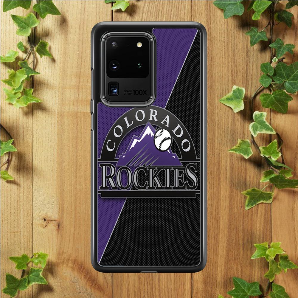 Baseball Colorado Rockies MLB 001 Samsung Galaxy S20 Ultra Case-Rubber / Black (2D Case)-Xtracase