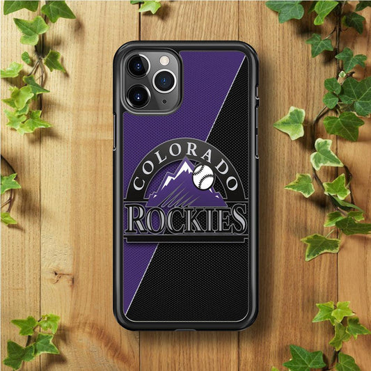 Baseball Colorado Rockies MLB 001 iPhone 11 Pro Max Case-Rubber / Black (2D Case)-Xtracase
