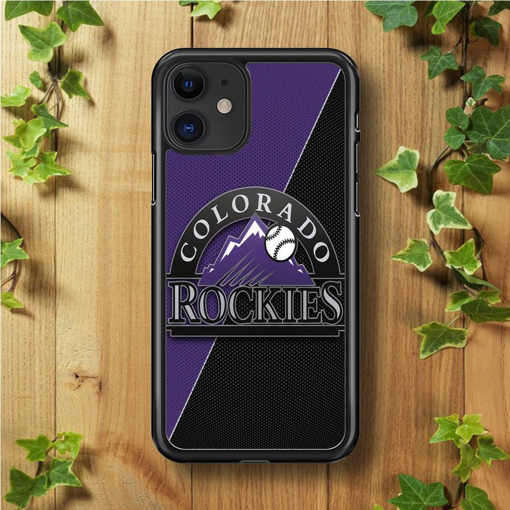 Baseball Colorado Rockies MLB 001 iPhone 11 Case-Rubber / Black (2D Case)-Xtracase
