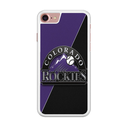 Baseball Colorado Rockies MLB 001 iPhone SE 2020 Case-Rubber / White (2D Case)-Xtracase