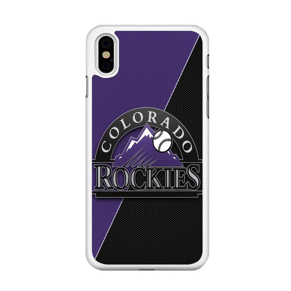 Baseball Colorado Rockies MLB 001 iPhone X Case-Rubber / White (2D Case)-Xtracase