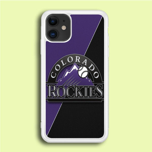 Baseball Colorado Rockies MLB 001 iPhone 12 Mini Case-Rubber / White (2D Case)-Xtracase