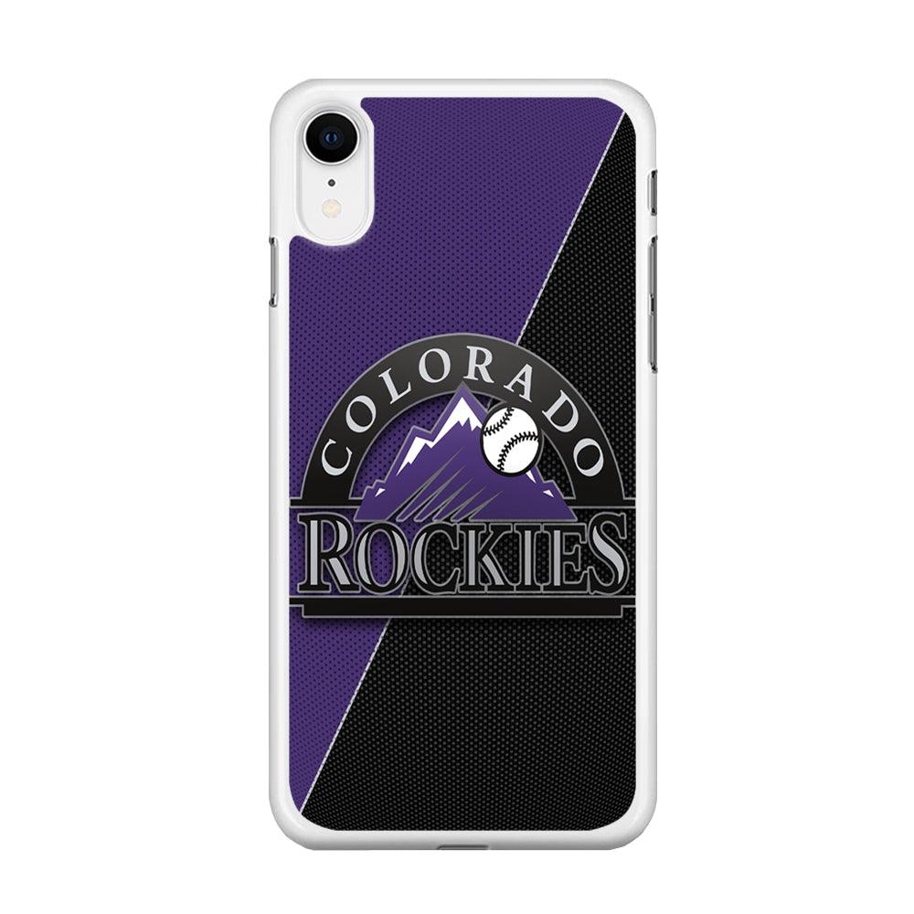 Baseball Colorado Rockies MLB 001 iPhone XR Case-Rubber / White (2D Case)-Xtracase