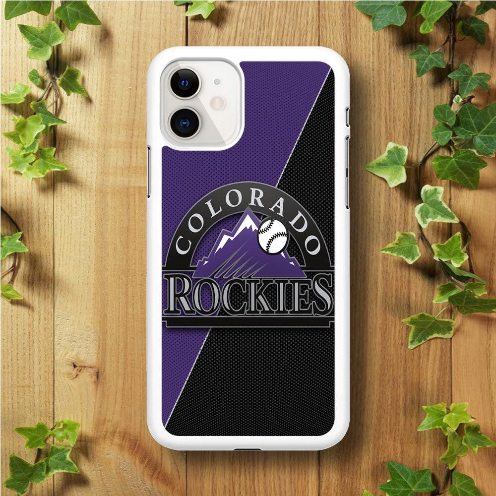 Baseball Colorado Rockies MLB 001 iPhone 11 Case-Rubber / White (2D Case)-Xtracase