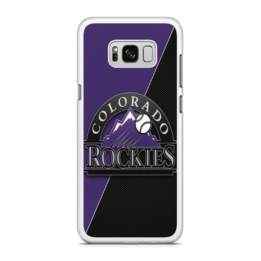 Baseball Colorado Rockies MLB 001 Samsung Galaxy S8 Case-Rubber / White (2D Case)-Xtracase