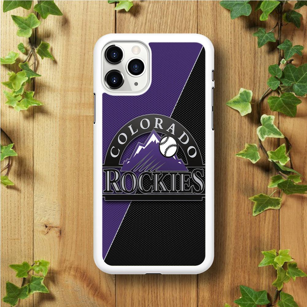 Baseball Colorado Rockies MLB 001 iPhone 11 Pro Max Case-Rubber / White (2D Case)-Xtracase