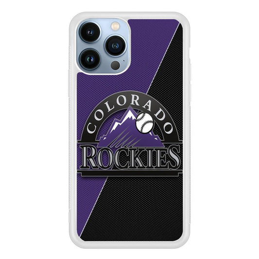 Baseball Colorado Rockies MLB 001 iPhone 13 Pro Max Case-Rubber / White (2D Case)-Xtracase