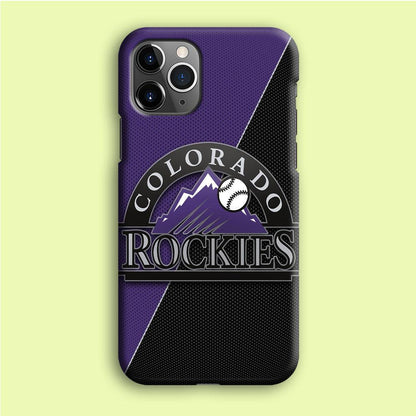 Baseball Colorado Rockies MLB 001 iPhone 12 Pro Case-Rubber / Black (2D Case)-Xtracase