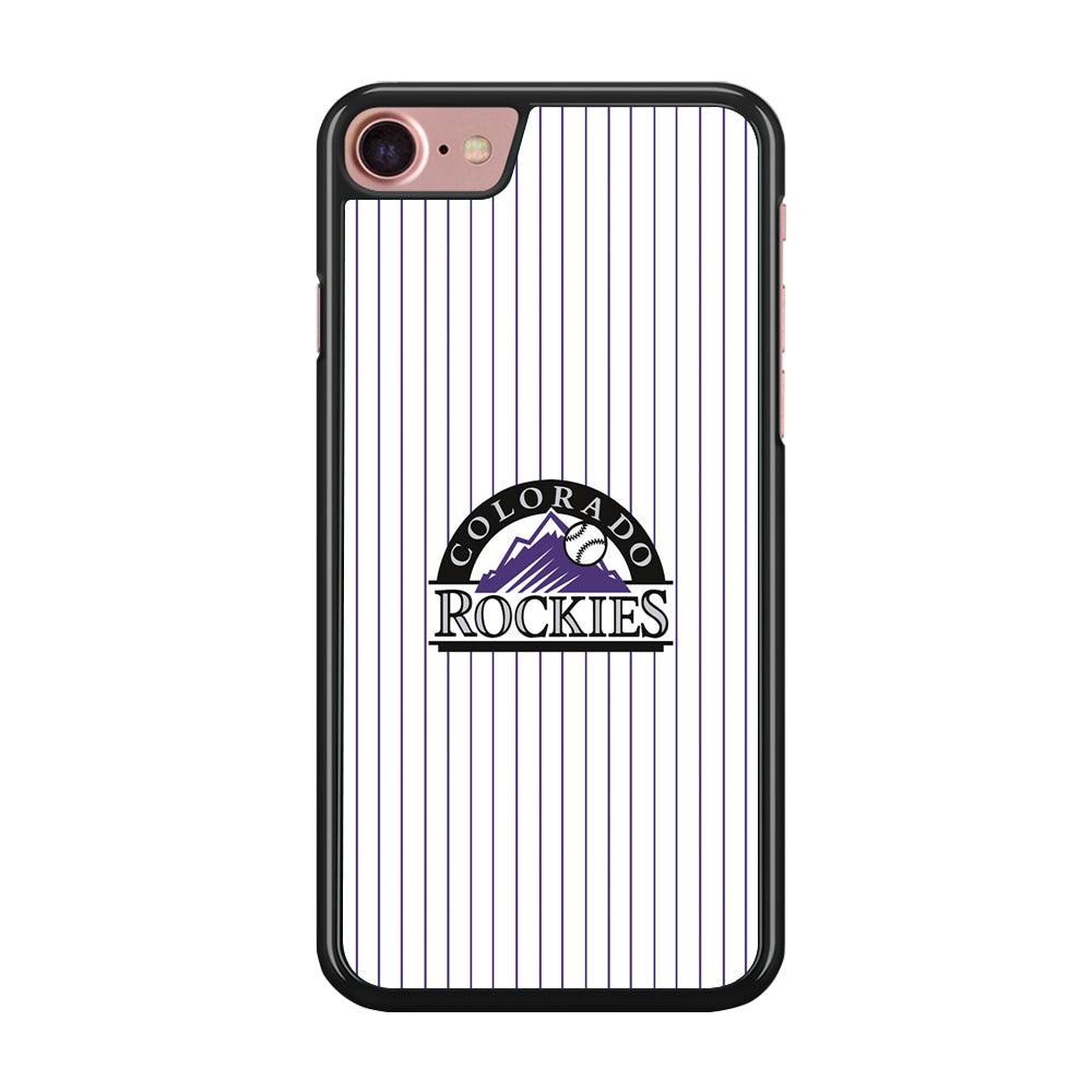 Baseball Colorado Rockies MLB 002 iPhone SE 2020 Case-Rubber / Black (2D Case)-Xtracase