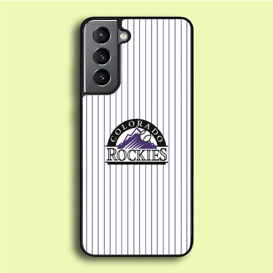 Baseball Colorado Rockies MLB 002 Samsung Galaxy S21 Plus Case-Rubber / Black (2D Case)-Xtracase