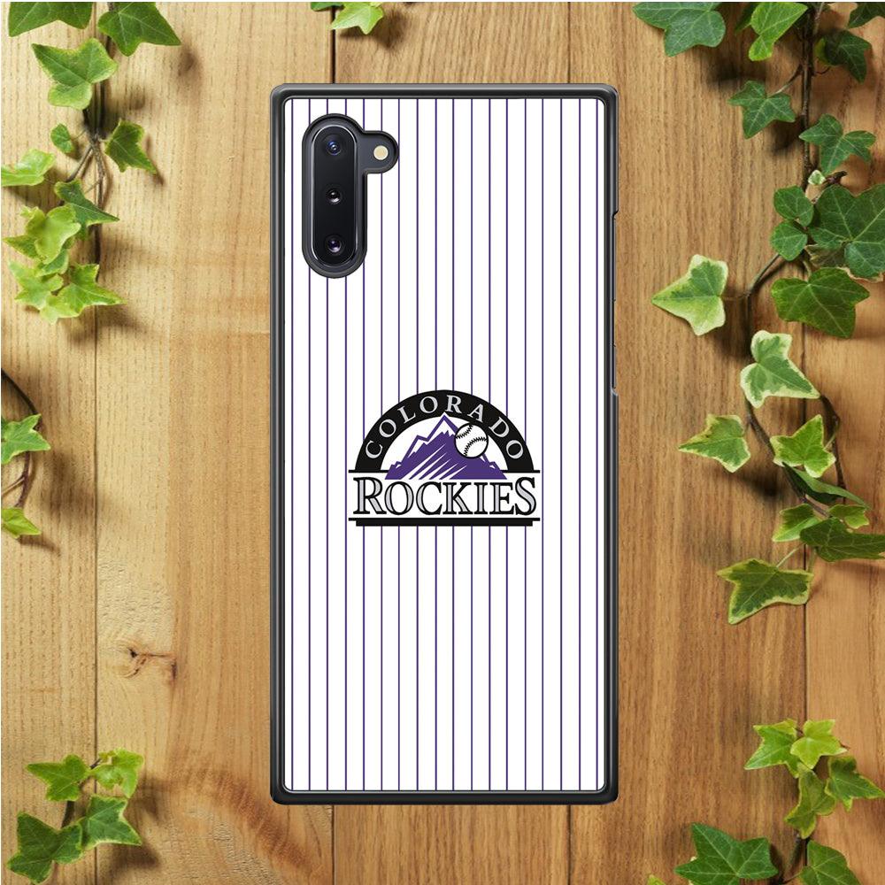 Baseball Colorado Rockies MLB 002 Samsung Galaxy Note 10 Case-Rubber / Black (2D Case)-Xtracase