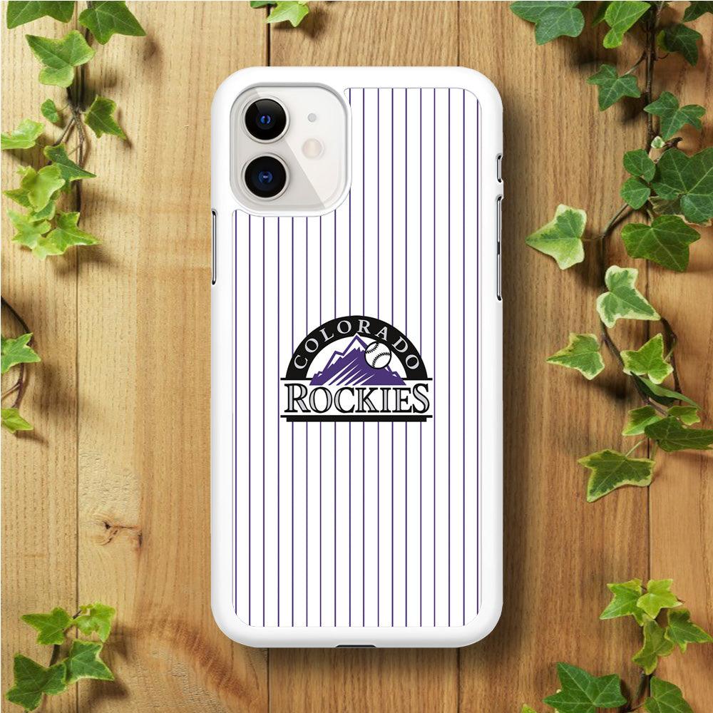 Baseball Colorado Rockies MLB 002 iPhone 11 Case-Rubber / White (2D Case)-Xtracase