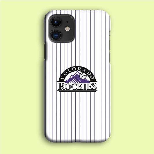 Baseball Colorado Rockies MLB 002 iPhone 12 Case-Rubber / White (2D Case)-Xtracase