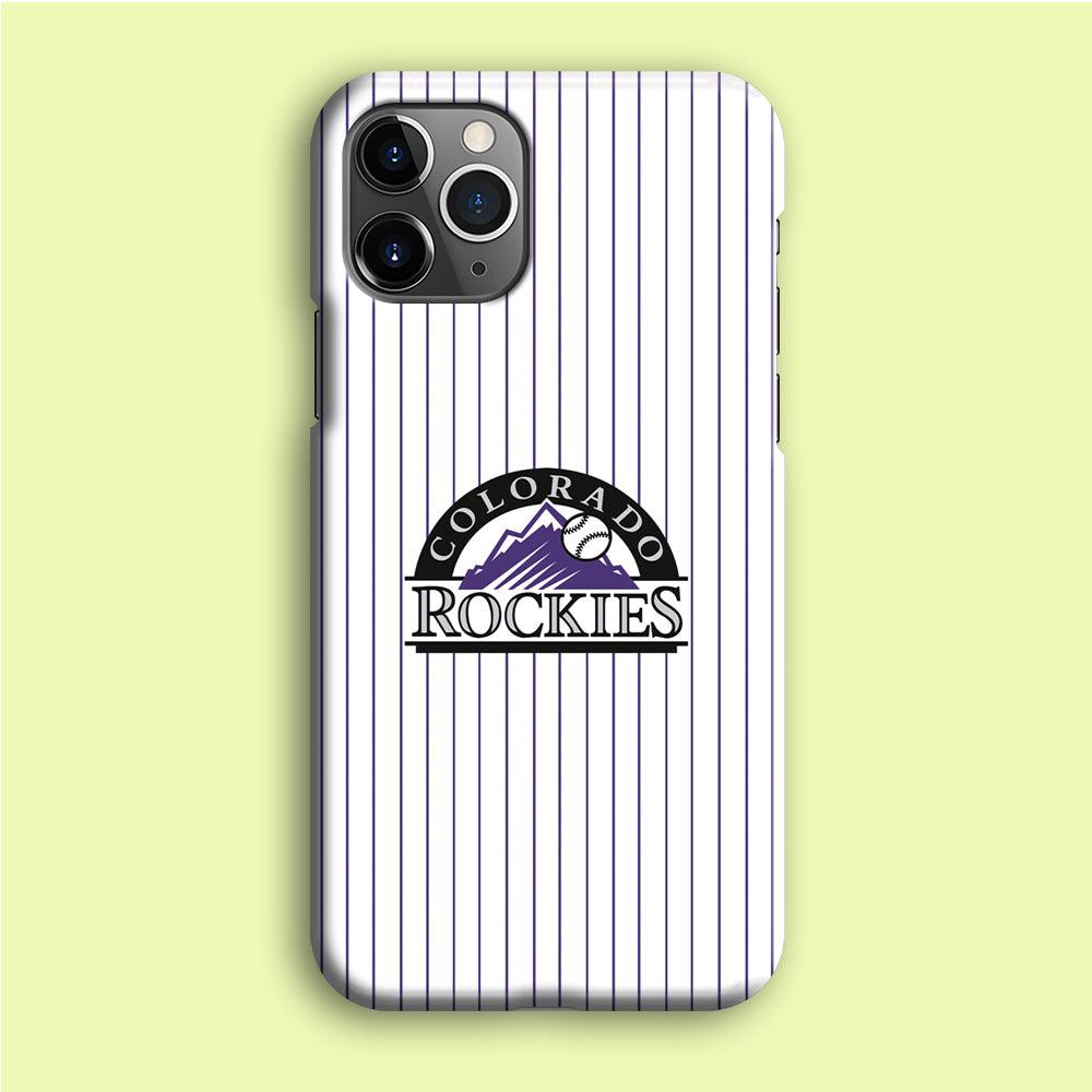 Baseball Colorado Rockies MLB 002 iPhone 12 Pro Case-Rubber / White (2D Case)-Xtracase
