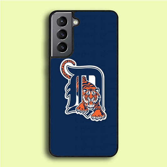 Baseball Detroit Tigers MLB 001 Samsung Galaxy S21 Case-Rubber / White (2D Case)-Xtracase