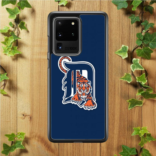 Baseball Detroit Tigers MLB 001 Samsung Galaxy S20 Ultra Case-Rubber / White (2D Case)-Xtracase