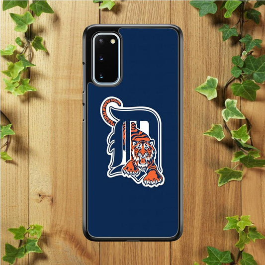 Baseball Detroit Tigers MLB 001 Samsung Galaxy S20 Case-Rubber / White (2D Case)-Xtracase