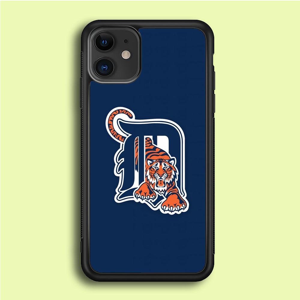 Baseball Detroit Tigers MLB 001 iPhone 12 Case-Rubber / Black (2D Case)-Xtracase