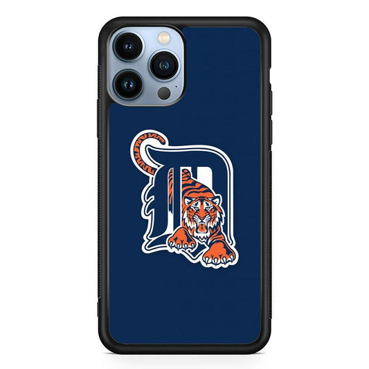 Baseball Detroit Tigers MLB 001 iPhone 13 Pro Max Case-Rubber / Black (2D Case)-Xtracase