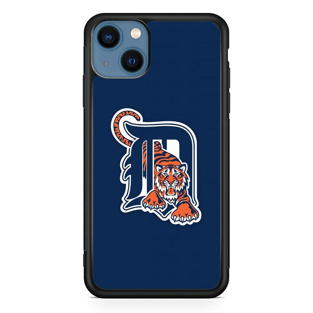 Baseball Detroit Tigers MLB 001 iPhone 13 Case-Rubber / Black (2D Case)-Xtracase