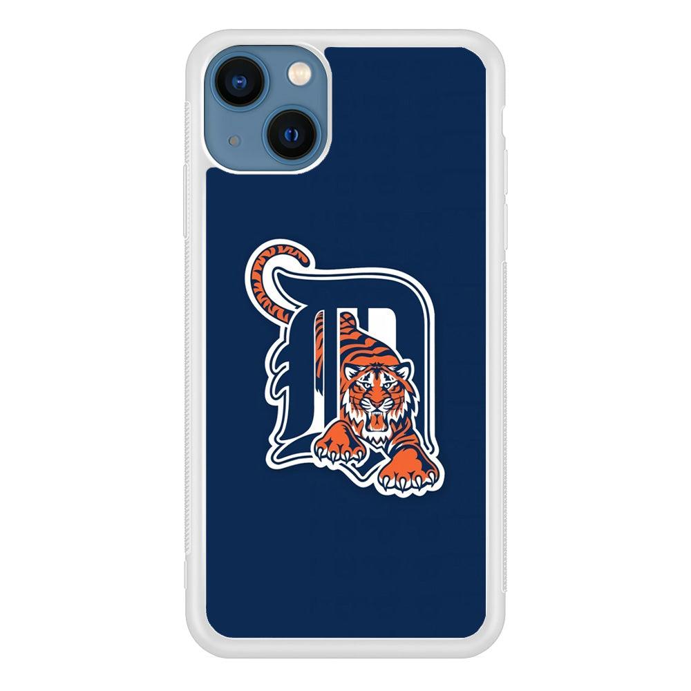Baseball Detroit Tigers MLB 001 iPhone 13 Case-Rubber / White (2D Case)-Xtracase