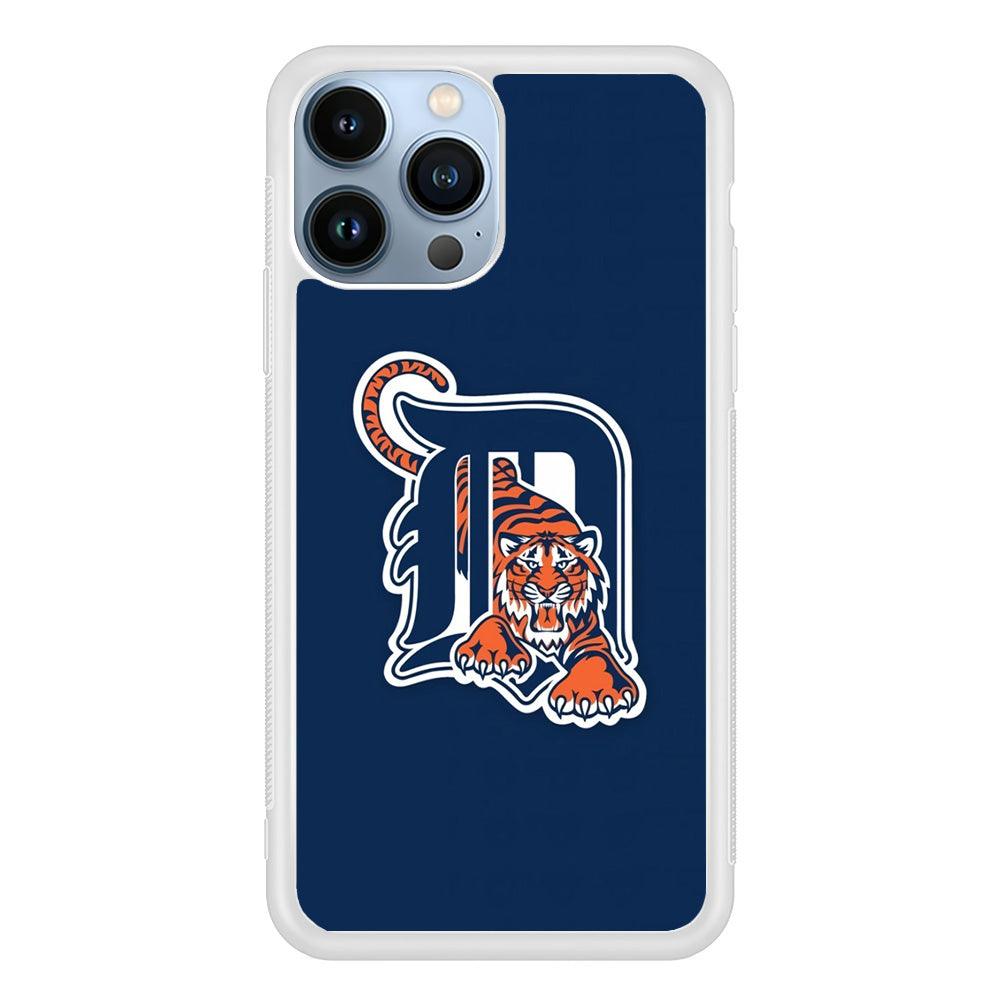 Baseball Detroit Tigers MLB 001 iPhone 13 Pro Max Case-Rubber / White (2D Case)-Xtracase