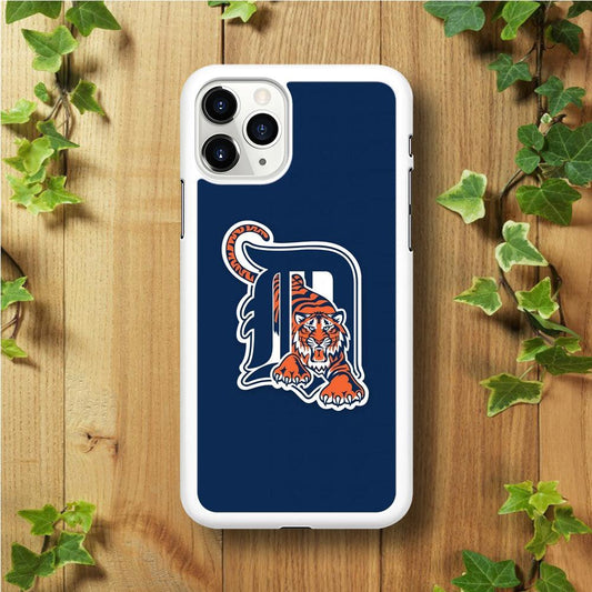 Baseball Detroit Tigers MLB 001 iPhone 11 Pro Max Case-Rubber / White (2D Case)-Xtracase