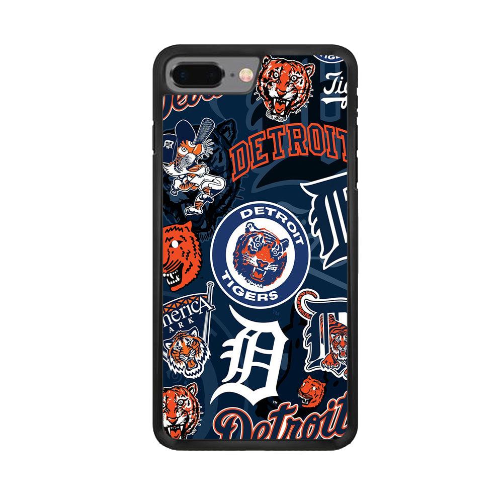 Baseball Detroit Tigers MLB 002 iPhone 8 Plus Case-Rubber / Black (2D Case)-Xtracase