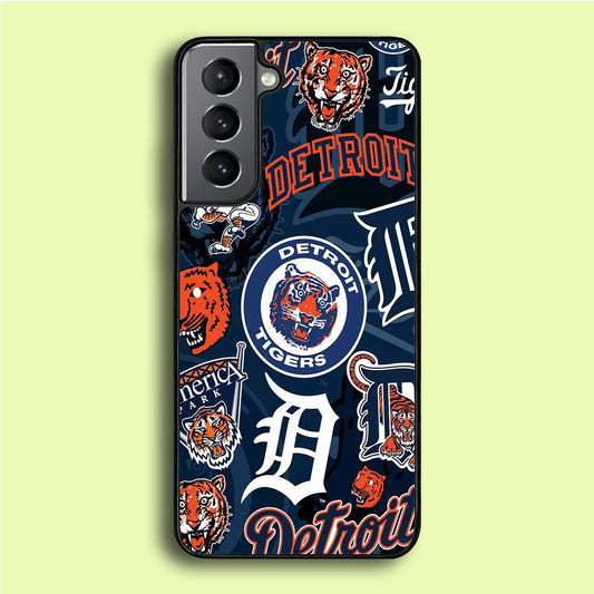 Baseball Detroit Tigers MLB 002 Samsung Galaxy S21 Case-Rubber / White (2D Case)-Xtracase