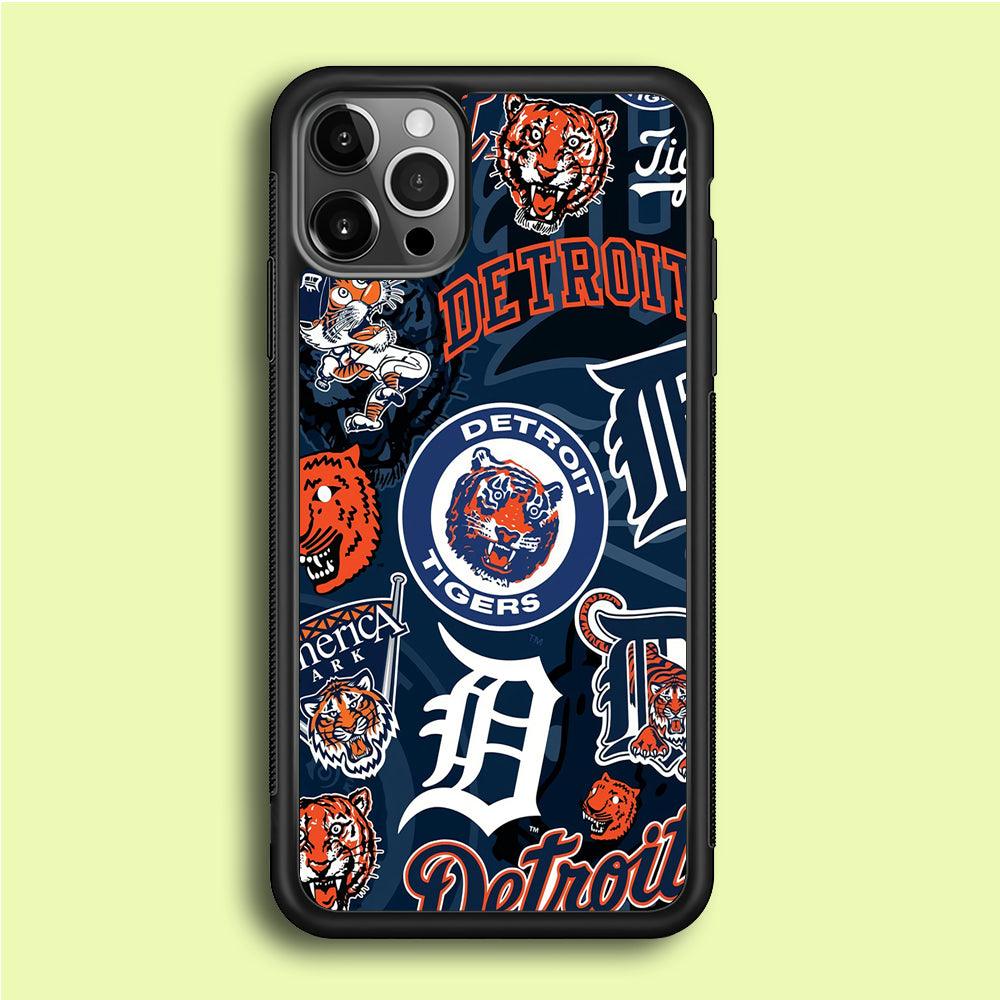 Baseball Detroit Tigers MLB 002 iPhone 12 Pro Case-Rubber / Black (2D Case)-Xtracase