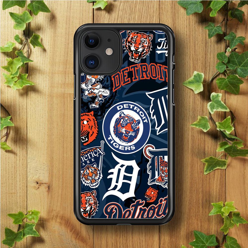 Baseball Detroit Tigers MLB 002 iPhone 11 Case-Rubber / Black (2D Case)-Xtracase