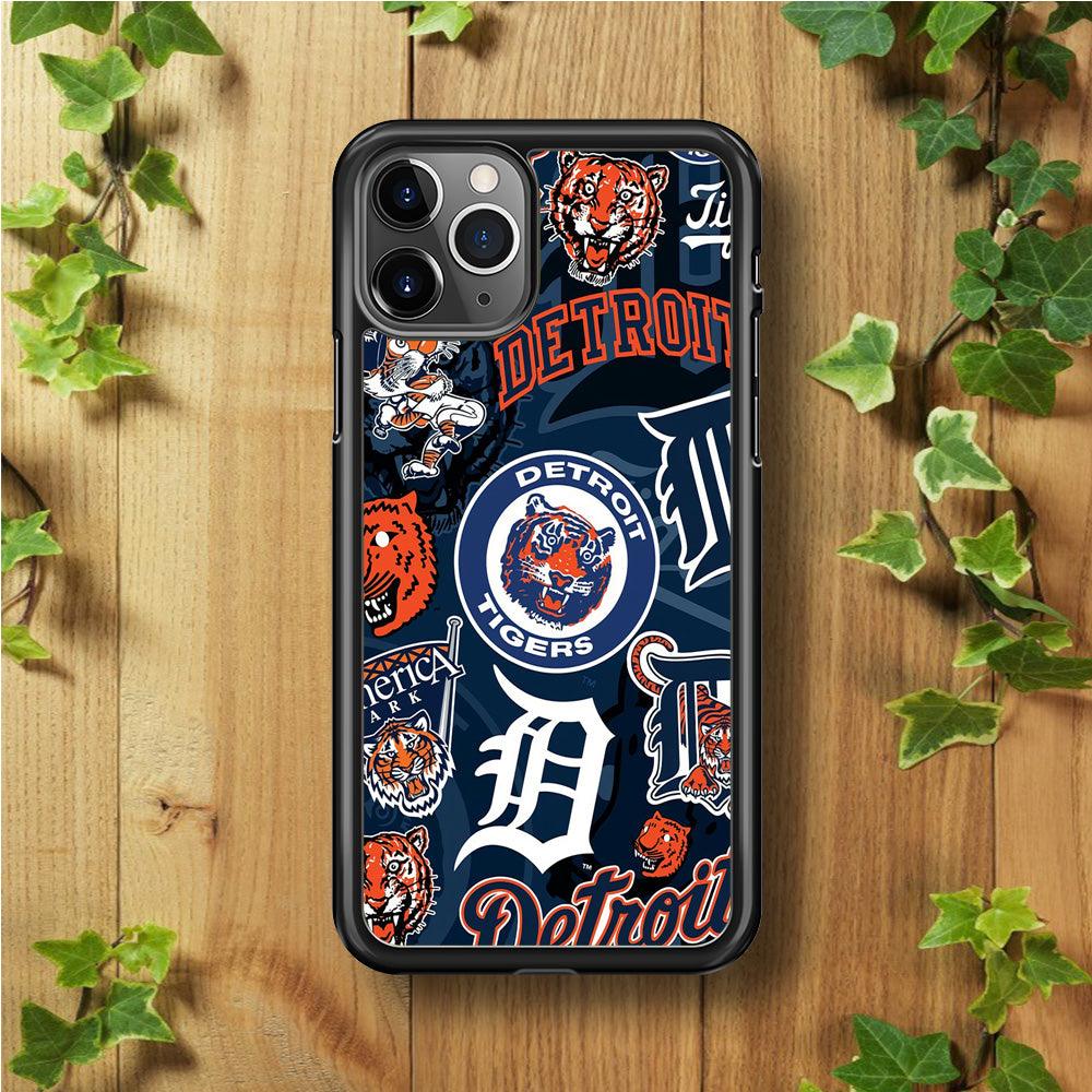 Baseball Detroit Tigers MLB 002 iPhone 11 Pro Max Case-Rubber / Black (2D Case)-Xtracase