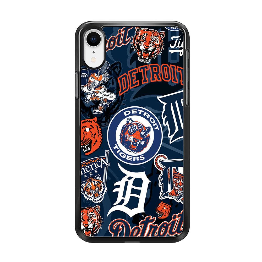 Baseball Detroit Tigers MLB 002 iPhone XR Case-Rubber / Black (2D Case)-Xtracase