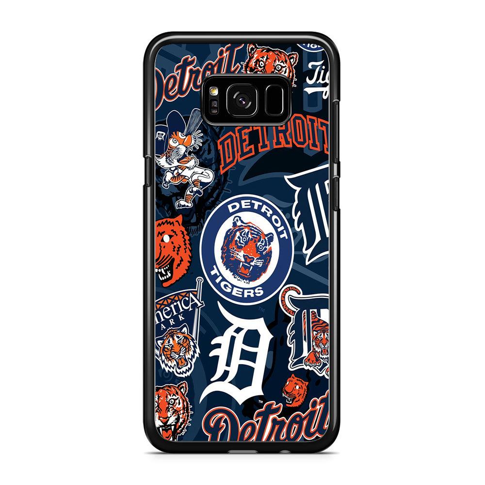 Baseball Detroit Tigers MLB 002 Samsung Galaxy S8 Case-Rubber / Black (2D Case)-Xtracase
