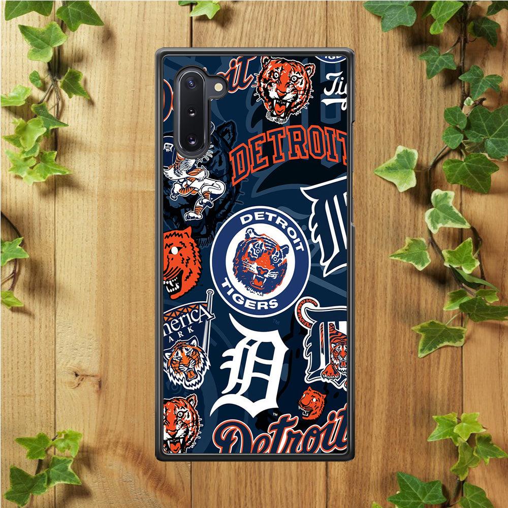 Baseball Detroit Tigers MLB 002 Samsung Galaxy Note 10 Case-Rubber / White (2D Case)-Xtracase