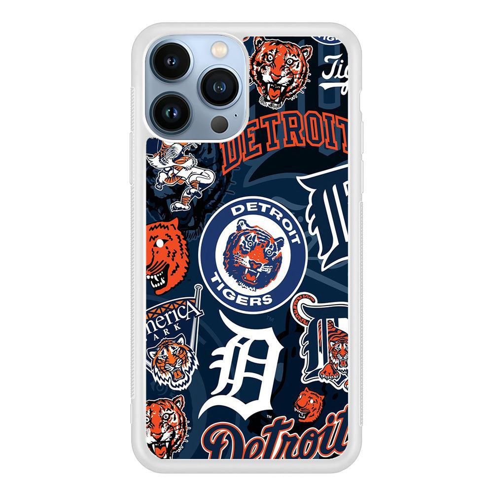 Baseball Detroit Tigers MLB 002 iPhone 13 Pro Max Case-Rubber / White (2D Case)-Xtracase