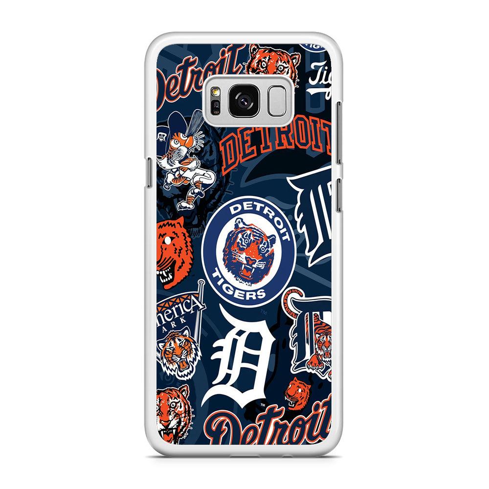 Baseball Detroit Tigers MLB 002 Samsung Galaxy S8 Case-Rubber / White (2D Case)-Xtracase