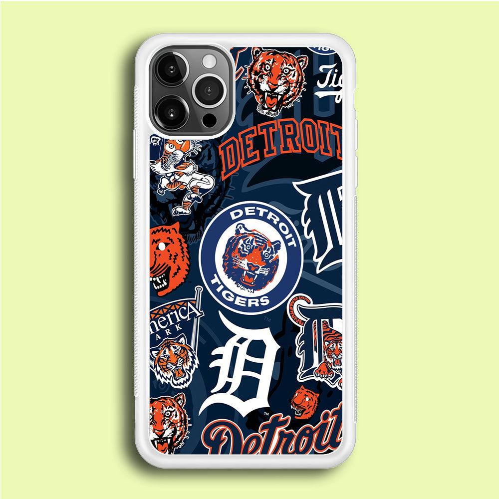 Baseball Detroit Tigers MLB 002 iPhone 12 Pro Case-Rubber / White (2D Case)-Xtracase