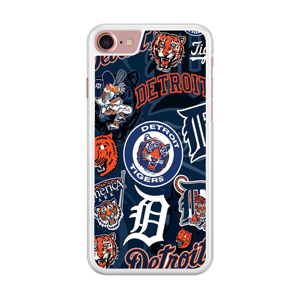 Baseball Detroit Tigers MLB 002 iPhone SE 2020 Case-Rubber / White (2D Case)-Xtracase
