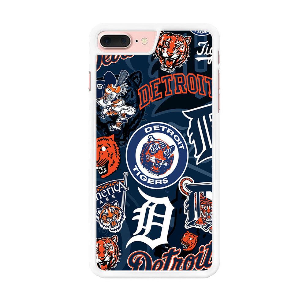 Baseball Detroit Tigers MLB 002 iPhone 8 Plus Case-Rubber / White (2D Case)-Xtracase